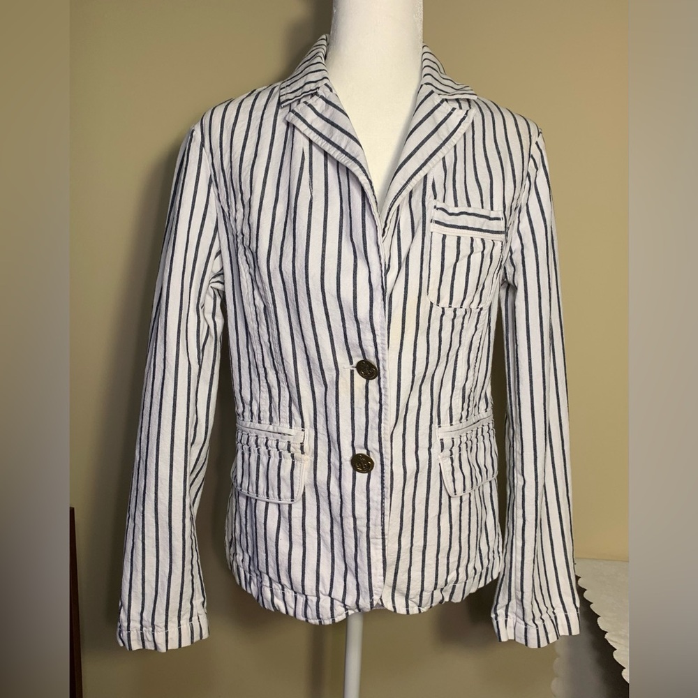 GUC Jacket: Nautical-Look Navy-and-White Striped Caribbean Joe Size M